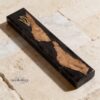 Olive Wood Mezuzah Case Modern Epoxy Judaica — staged view, handmade in Israel