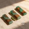 Handmade Olive Wood Mezuzah with Turquoise Epoxy — main photo, handmade in Israel