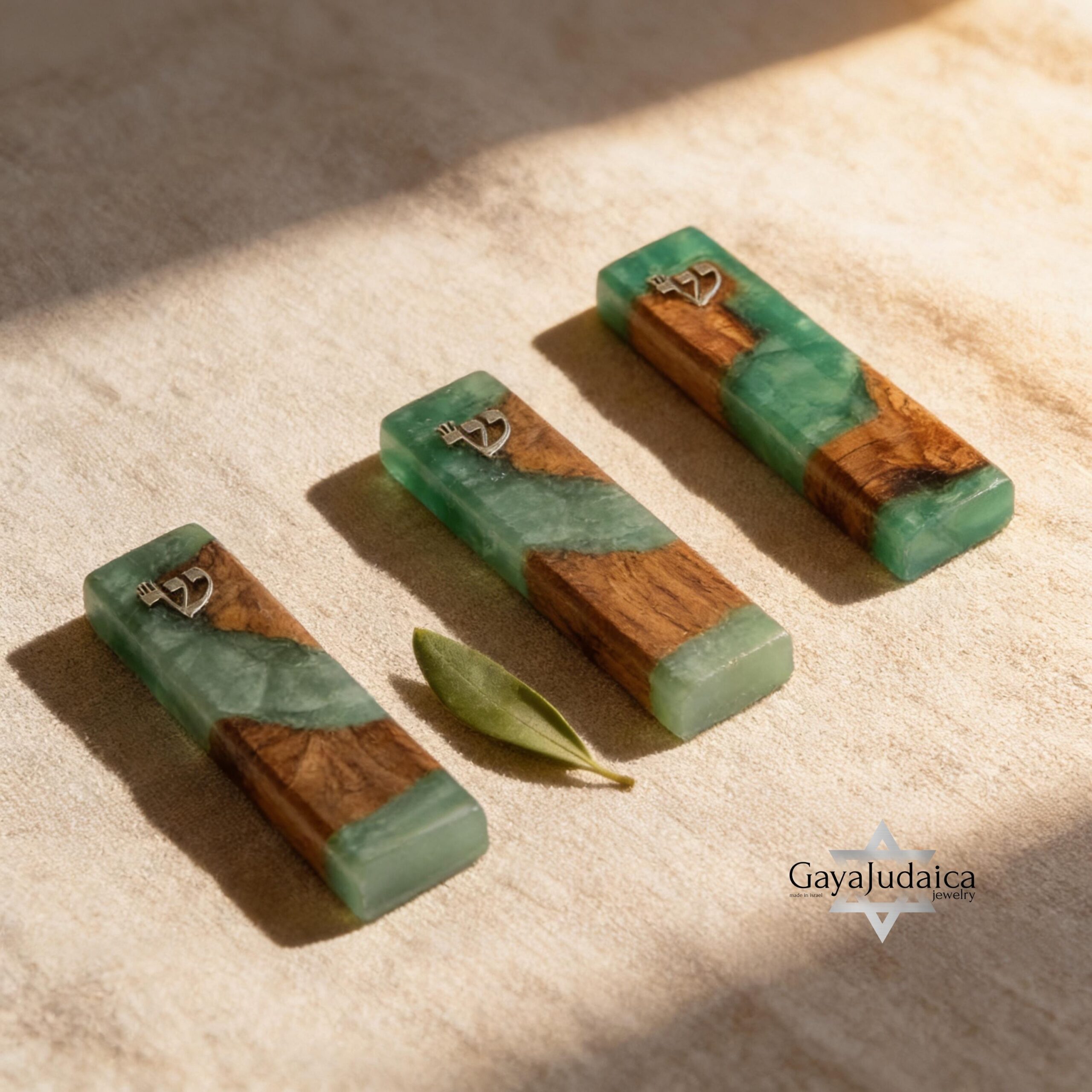 Handmade Olive Wood Mezuzah Case — Turquoise Epoxy, Jewish Home Decor Handmade Olive Wood Mezuzah Case — Turquoise Epoxy, Jewish Home Decor
