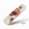 Olive Wood Mezuzah Case White Epoxy Resin — additional angle, handmade in Israel