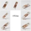 Olive Wood Mezuzah Case White Epoxy Resin — close-up detail, handmade in Israel