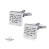 Personalised Sterling Silver Cufflinks Hebrew English Engraving — close-up, handmade in Israel