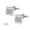 Personalised Sterling Silver Cufflinks Hebrew English Engraving — alternate angle, handmade in Israel