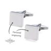 Personalised Sterling Silver Cufflinks Hebrew English Engraving — three finishes side by side, handmade in Israel