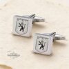 Personalised Sterling Silver Cufflinks Hebrew English Engraving — additional angle, handmade in Israel