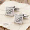 Personalised Sterling Silver Cufflinks Hebrew English Engraving — styled shot, handmade in Israel