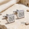Personalised Sterling Silver Cufflinks Hebrew English Engraving — natural light shot, handmade in Israel