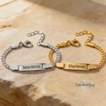 Personalized Baby Name Bracelet — Engraved Kids Bracelet, Gift for Newborn or Baptism