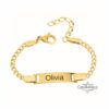 Personalized Baby Name Bracelet Engraved Kids Bracelet — close-up, handmade in Israel