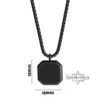 Personalized Black Onyx Pendant Necklace Stainless Steel — close-up, handmade in Israel