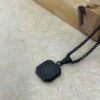 Personalized Black Onyx Pendant Necklace Stainless Steel — additional angle, handmade in Israel
