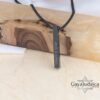 Personalized Black Stainless Steel Bar Necklace Custom Engraved — main photo, handmade in Israel