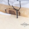 Personalized Black Stainless Steel Bar Necklace Custom Engraved — close-up, handmade in Israel