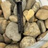 Personalized Black Stainless Steel Bar Necklace Custom Engraved — alternate angle, handmade in Israel