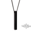 Personalized Black Stainless Steel Bar Necklace Custom Engraved — additional view, handmade in Israel