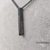 Personalized Black Stainless Steel Bar Necklace Custom Engraved — additional angle, handmade in Israel