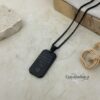 Personalized Black Stainless Steel Dog Tag Engraved Curb Chain — main photo, handmade in Israel