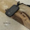 Personalized Black Stainless Steel Dog Tag Engraved Curb Chain — styled lifestyle, handmade in Israel