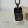 Personalized Black Stainless Steel Dog Tag Engraved Curb Chain — additional view, handmade in Israel