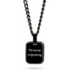 Personalized Dog Tag Necklace Stainless Steel Black Onyx Engraved — main photo, handmade in Israel