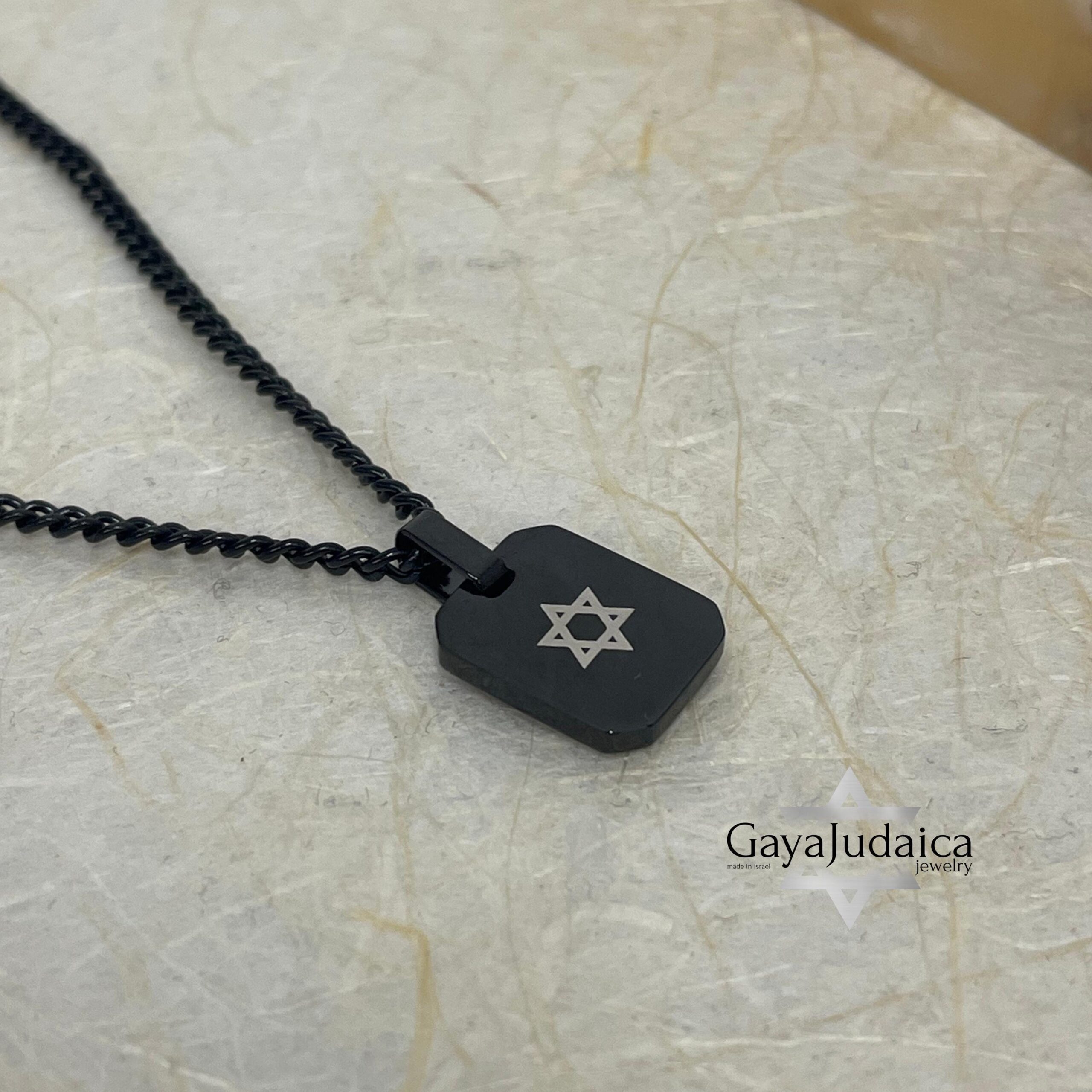 Personalized Dog Tag Necklace — Stainless Steel + Black Onyx, Custom Engraved Personalized Dog Tag Necklace — Stainless Steel + Black Onyx, Custom Engraved