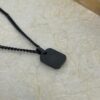 Personalized Dog Tag Necklace Stainless Steel Black Onyx Engraved — additional angle, handmade in Israel