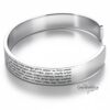 Eshet Chail Hebrew Bangle Sterling Silver — detail view, handmade in Israel