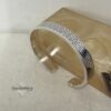 Eshet Chail Hebrew Bangle Sterling Silver — top-down view, handmade in Israel