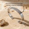 Eshet Chail Hebrew Bangle Sterling Silver — dark surface composition, handmade in Israel