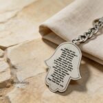Personalized Hamsa Keychain — Hebrew Engraved, Handmade Jewish Gift from Israel