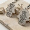 Personalized Hamsa Keychain Hebrew Engraved — close-up detail, handmade in Israel