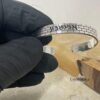 Hebrew Bangle Bracelet Jerusalem Wall Sterling Silver — close-up detail, handmade in Israel