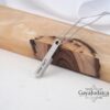 Personalized Hebrew Engraved Bar Necklace Stainless Steel — detail view, handmade in Israel
