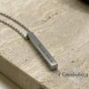 Personalized Hebrew Engraved Bar Necklace Stainless Steel — alternate angle, handmade in Israel