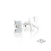 Personalized Hebrew Letter Stud Earrings — alternate angle, handmade in Israel