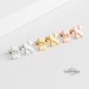 Personalized Hebrew Letter Stud Earrings — close-up detail, handmade in Israel