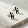 Personalized Hebrew Name Cufflinks — additional angle, handmade in Israel