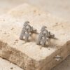 Personalized Hebrew Name Cufflinks — top-down view, handmade in Israel