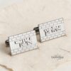 Personalized Hebrew Name Cufflinks Sterling Silver Kotel Design — alternate angle, handmade in Israel