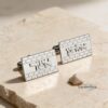Personalized Hebrew Name Cufflinks Sterling Silver Kotel Design — styled lifestyle, handmade in Israel