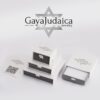 Personalized Hebrew Name Cufflinks Sterling Silver Kotel Design — dark surface composition, handmade in Israel