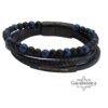 Personalized Leather Bracelet for Men with Engraved Bar — additional view, handmade in Israel