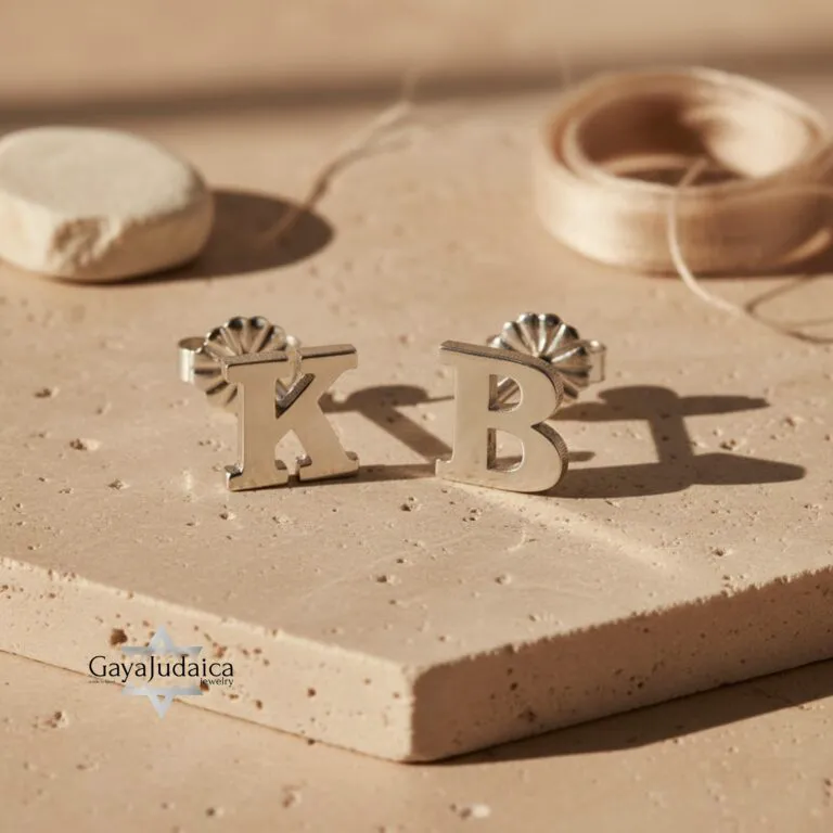 Personalized Letter Initial Stud Earrings — Sterling Silver / Gold / Rose Gold