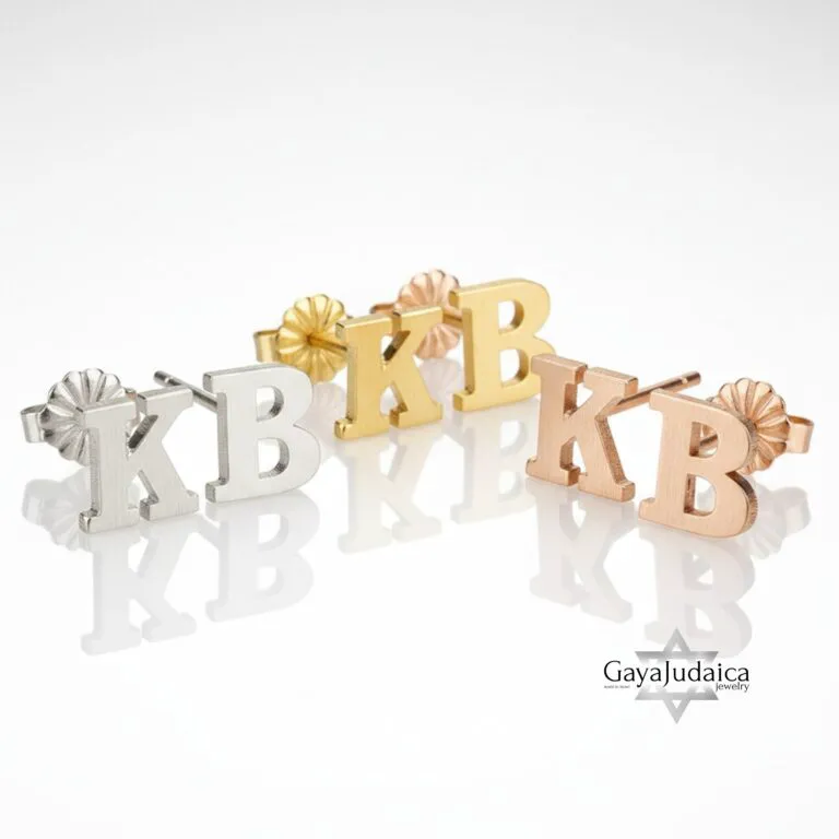 Personalized Letter Initial Stud Earrings — Sterling Silver / Gold / Rose Gold