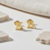 Personalized English Letter Initial Stud Earrings — additional view, handmade in Israel