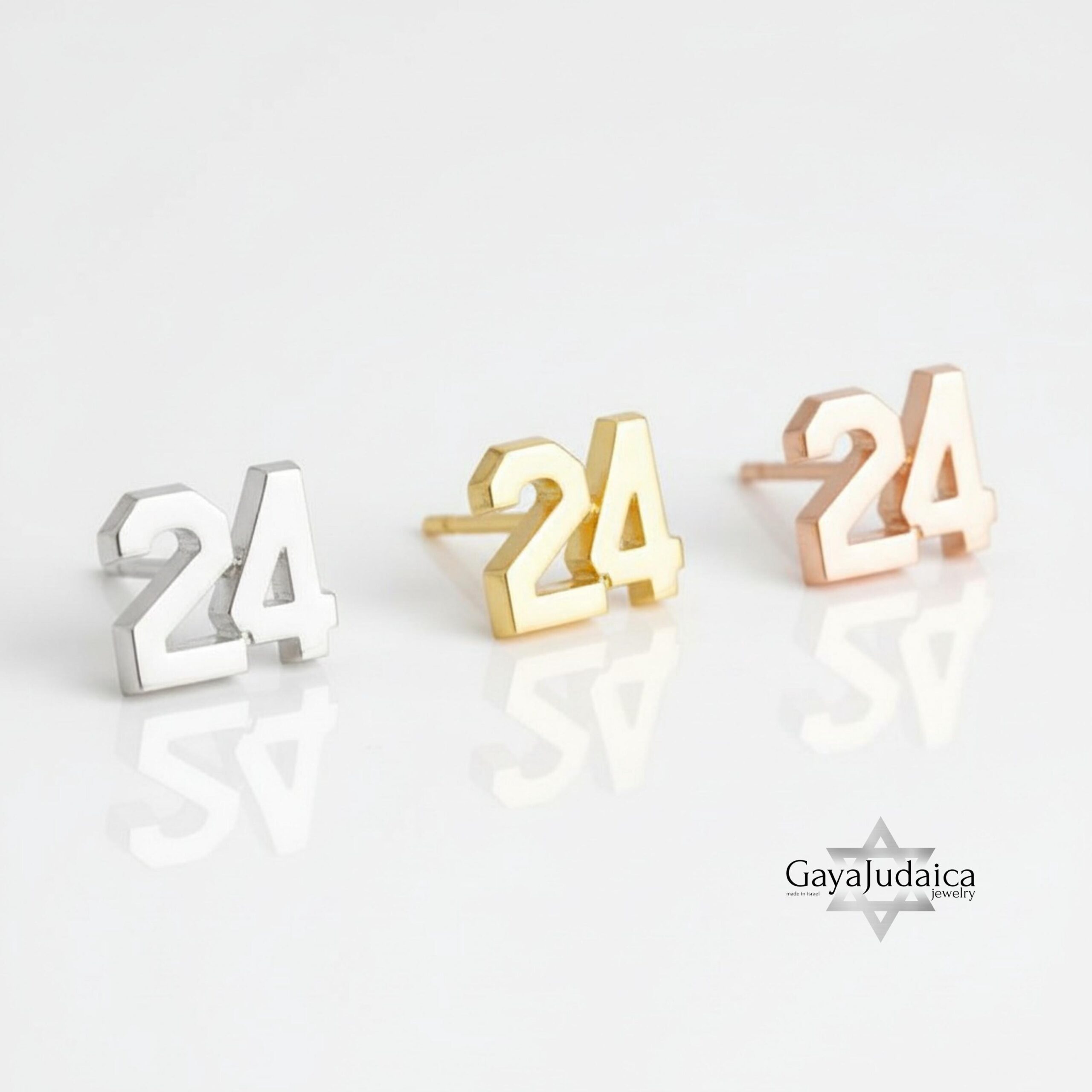 Personalized Number Stud Earrings — Custom Date or Age, Sterling Silver / Gold / Rose Gold Personalized Number Stud Earrings — Custom Date or Age, Sterling Silver / Gold / Rose Gold
