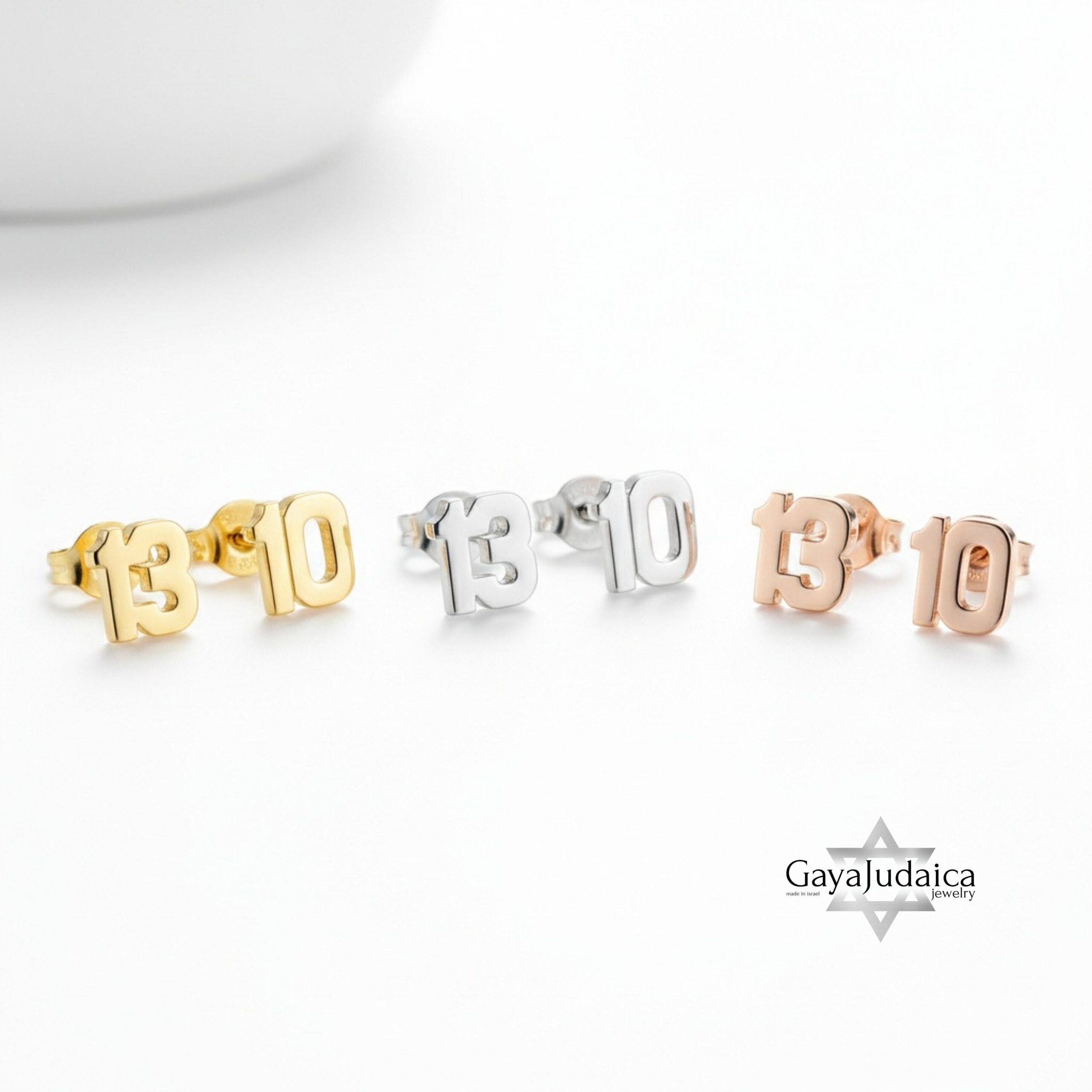 Personalized Number Stud Earrings — Custom Date or Age, Sterling Silver / Gold / Rose Gold Personalized Number Stud Earrings — Custom Date or Age, Sterling Silver / Gold / Rose Gold