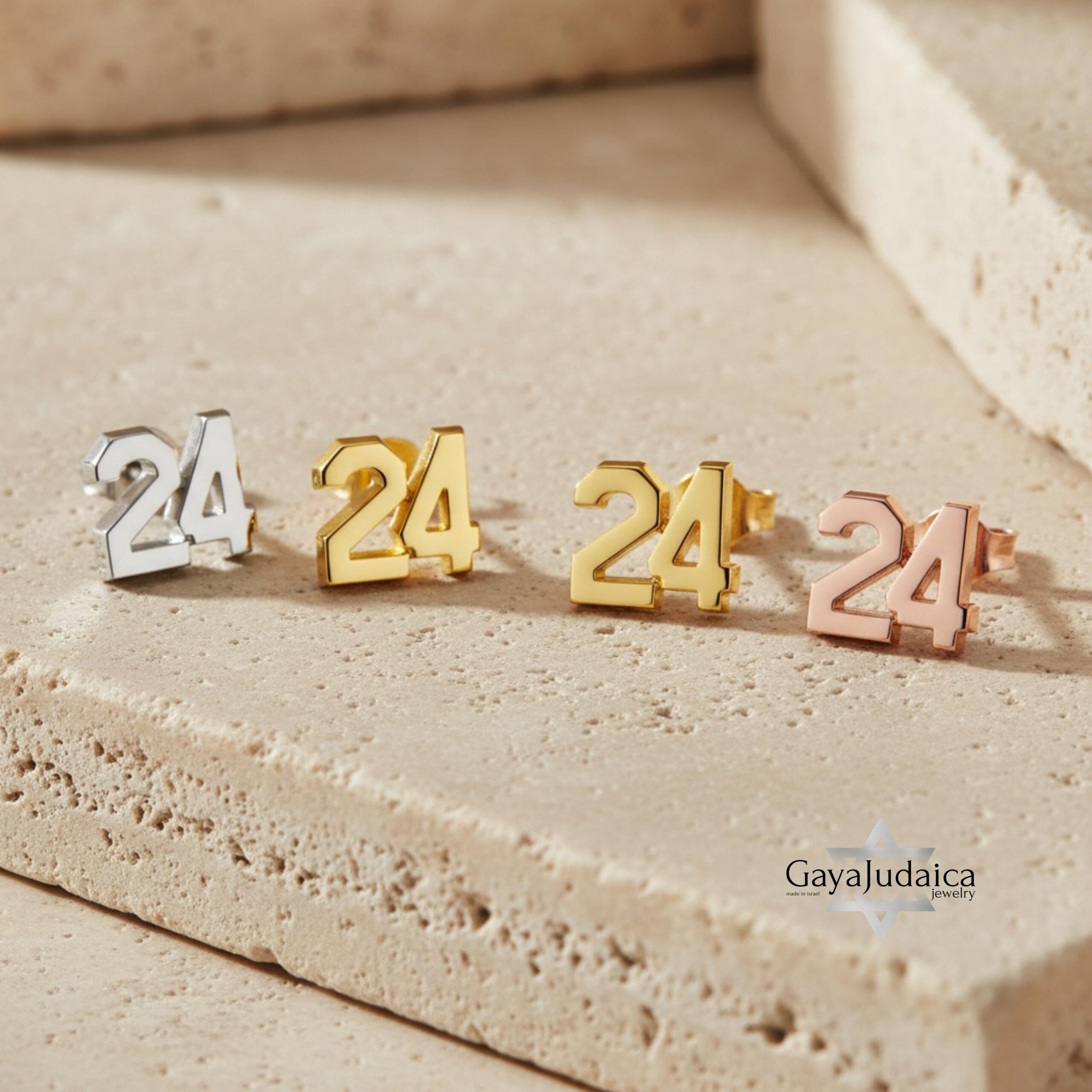 Personalized Number Stud Earrings — Custom Date or Age, Sterling Silver / Gold / Rose Gold Personalized Number Stud Earrings — Custom Date or Age, Sterling Silver / Gold / Rose Gold