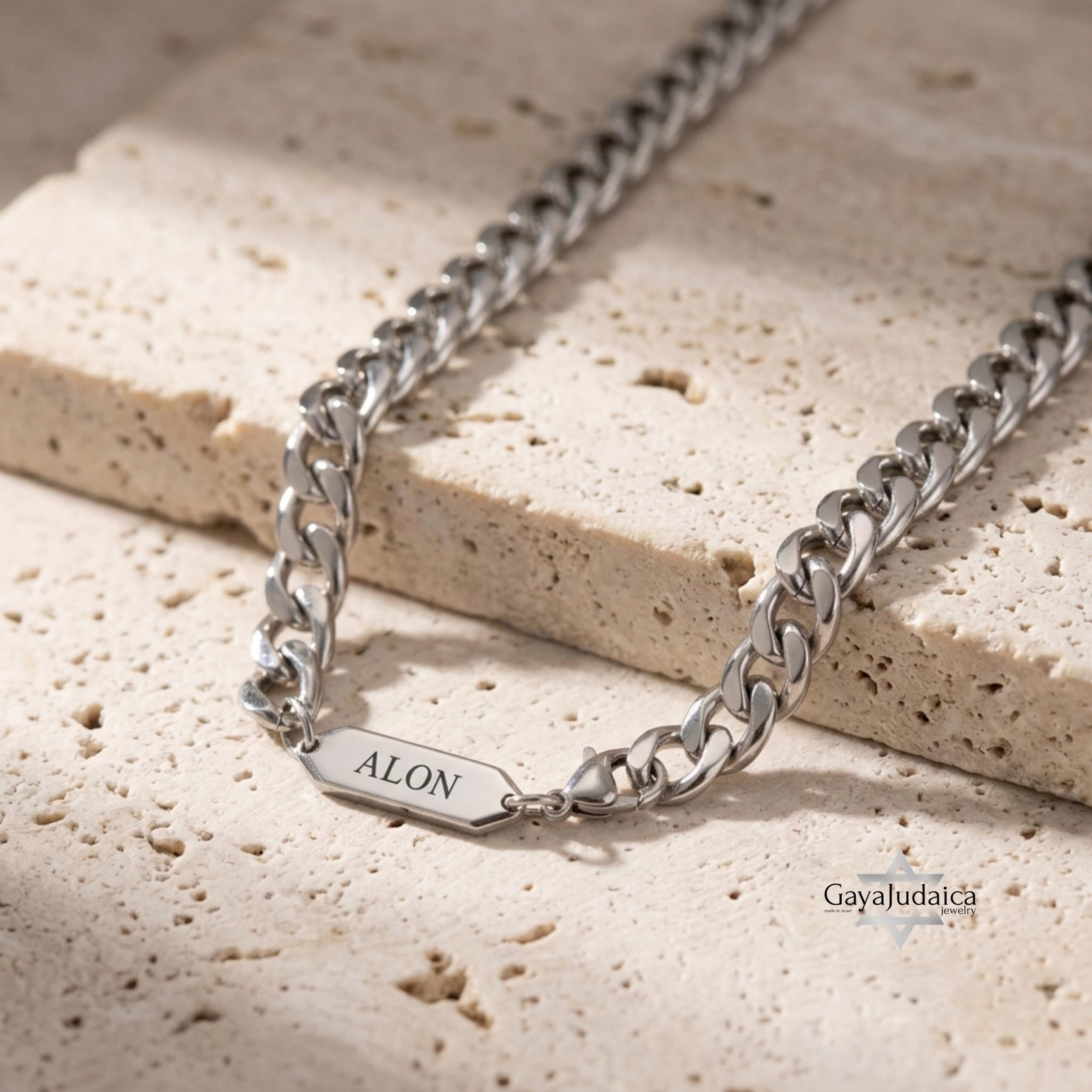 Personalized Stainless Steel Cuban Chain Necklace — Custom Engraved Tag Jewelry Personalized Stainless Steel Cuban Chain Necklace — Custom Engraved Tag Jewelry