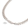 Personalized Stainless Steel Cuban Chain Necklace with Engraved Tag — detail view, handmade in Israel
